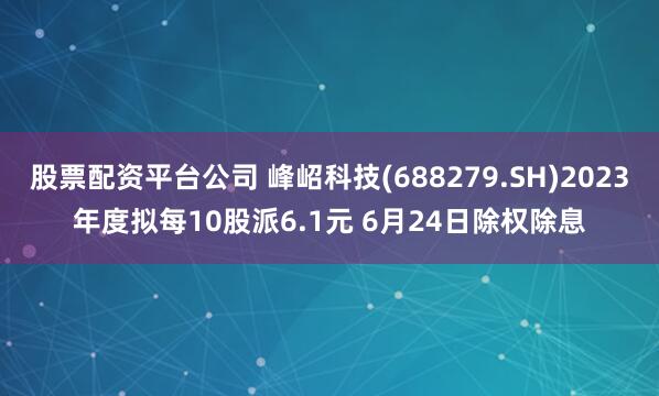 股票配资平台公司 峰岹科技(688279.SH)2023年度拟每10股派6.1元 6月24日除权除息